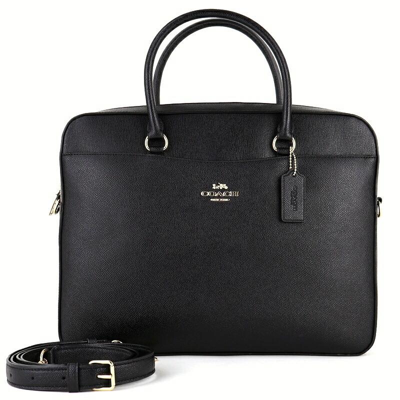 【未使用級 】コーチ 2way ビジネスバッグ オールレザー ブラック A4収納 COACH（コーチ） バッグ 2WAYビジネスバッグ ブリーフケース ブラック