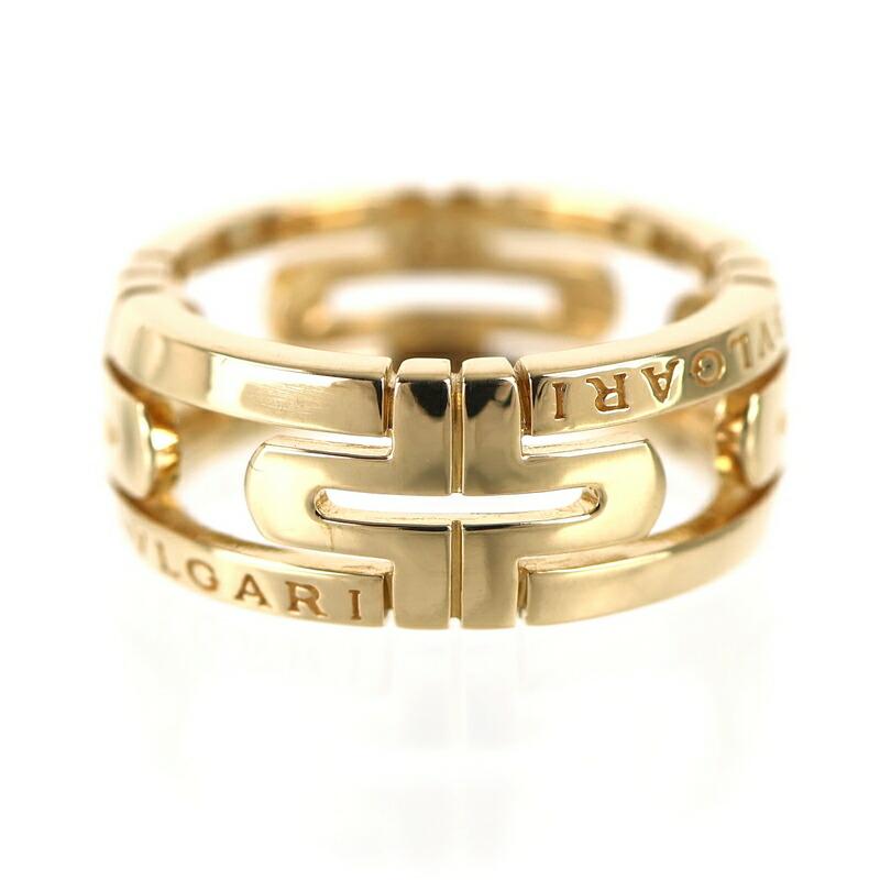 最終 BVLGARI 廃盤 美品 オープンパレンテシ リング 11号 K18YG パレンテシ ブルガリ リング パレンテシオープン 18k 18金 イエロー