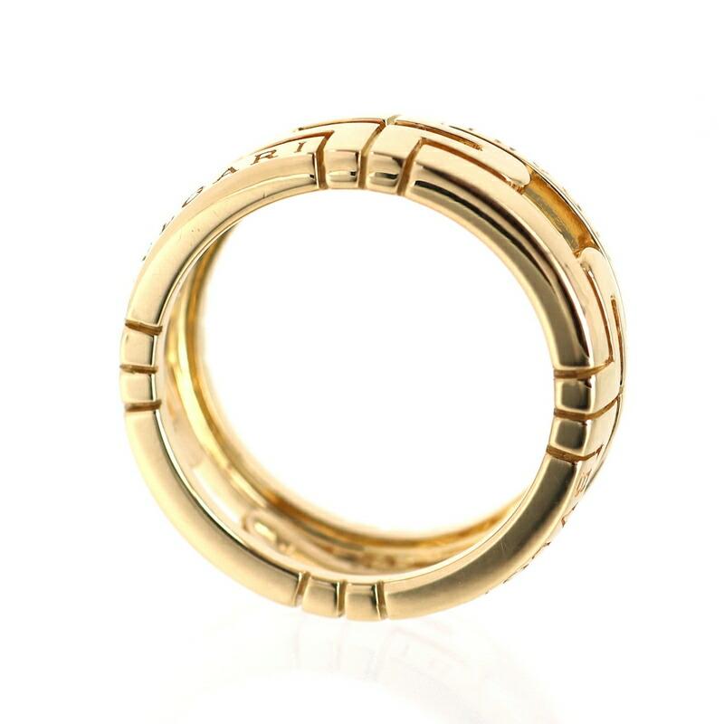 最終 BVLGARI 廃盤 美品 オープンパレンテシ リング 11号 K18YG パレンテシ ブルガリ リング パレンテシオープン 18k 18金 イエロー
