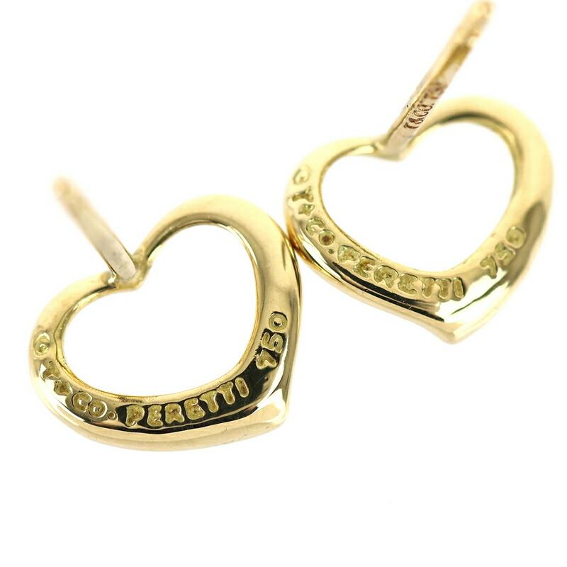 Elsa Peretti ティファニー ピアス レディース オープンハート 18k 18