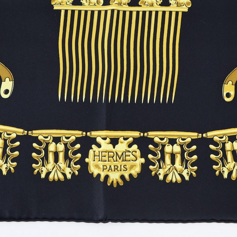 HERMES　エルメス　カレ90　黄金の騎士　シルクスカーフ　ブラック/ゴールド HERMES（エルメス） スカーフ レディース ブラック カレ90 黄金の騎士