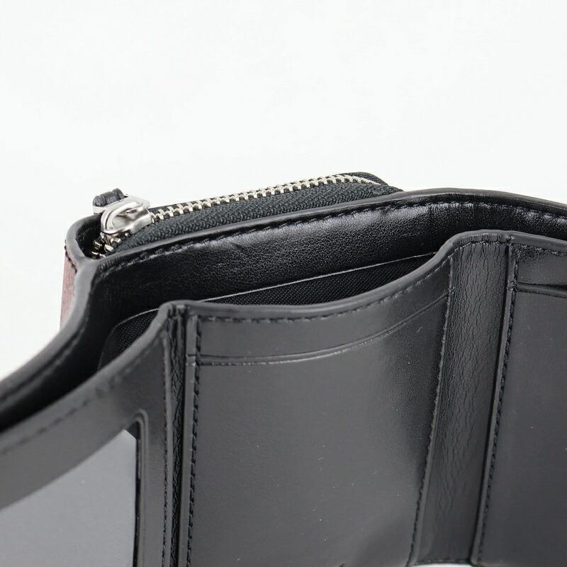 COACH（コーチ） 財布 レディース 三つ折り財布 チェック柄 レッド