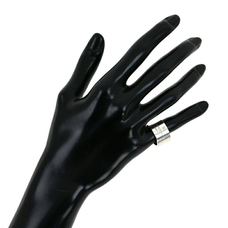 GUCCI（グッチ） 指輪 SV925 ロゴリング シルバー925 #11 幅広リング