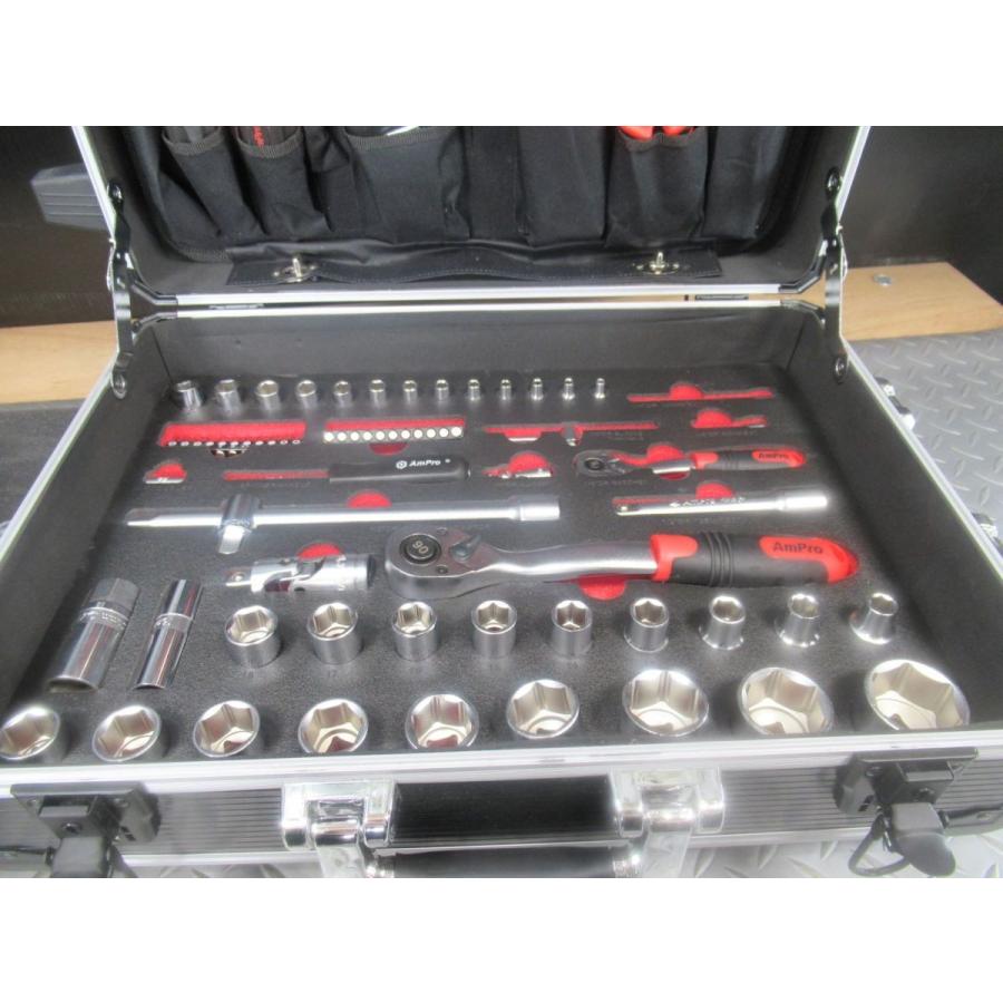 AMPRO　工具セット　新古品　（ソケット・ドライバー・プライヤー・ラチェット・ハンマー・やすり・コンベックス・カッター・六角レンチ等） |  | 01