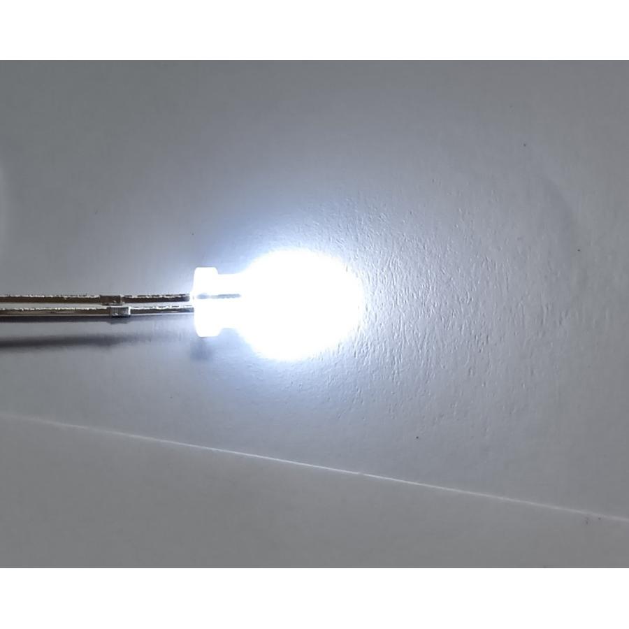 白色 砲弾型3mm 抵抗内蔵LED （3〜15V） 10個セット
