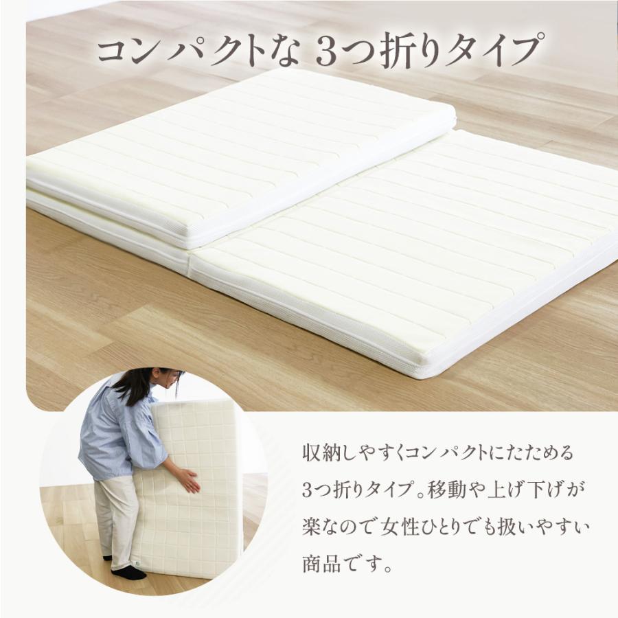 LOHATEX 三つ折り 高反発ラテックス 7.5cm 7ゾーン マットレス