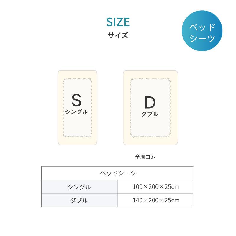 ベッドシーツ シングル 防ダニ 100×200×25cm 綿100％ コットン シーツ 単品 ダニ対策 ダニゼロック .S.P ストライプ柄 カバー 快適 安眠の画像