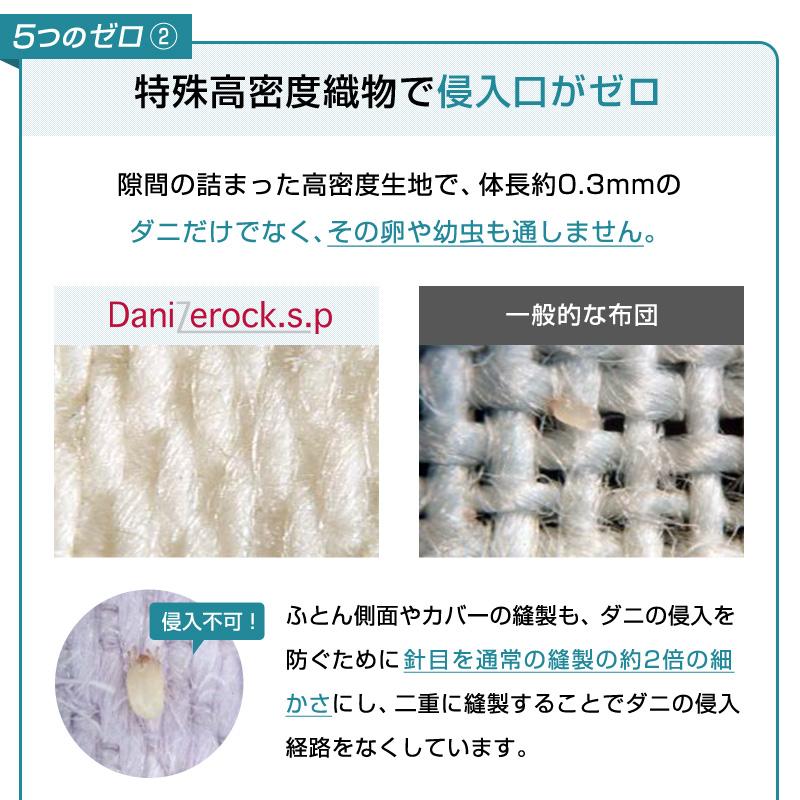 カバーセット ダブル 4点 防ダニ ダニゼロック.S.P ストライプ柄 ベッド用 カバー4点セット | ブランド登録なし | 12