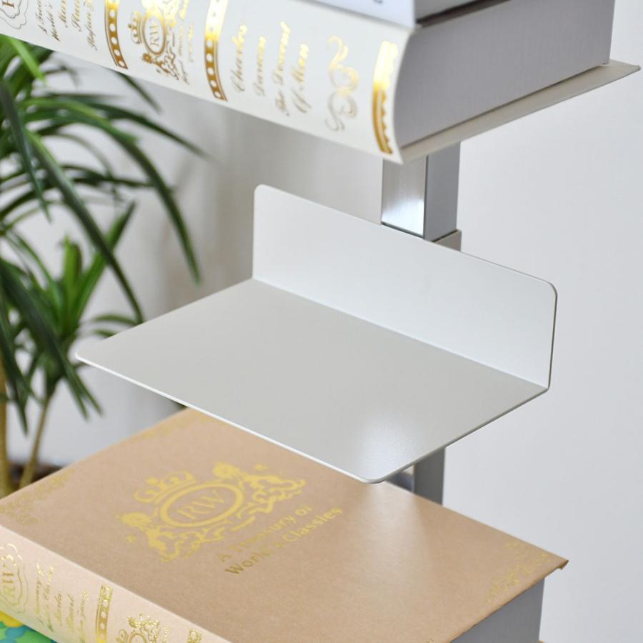 《全2色》Tsum dock ブックタワー【隠しキャスター付・ハイタイプ8段 シルバー／アイボリー】【足立製作所 booktower ラック棚 縦型本棚 日本製 インテリア】 | 足立製作所 | 10