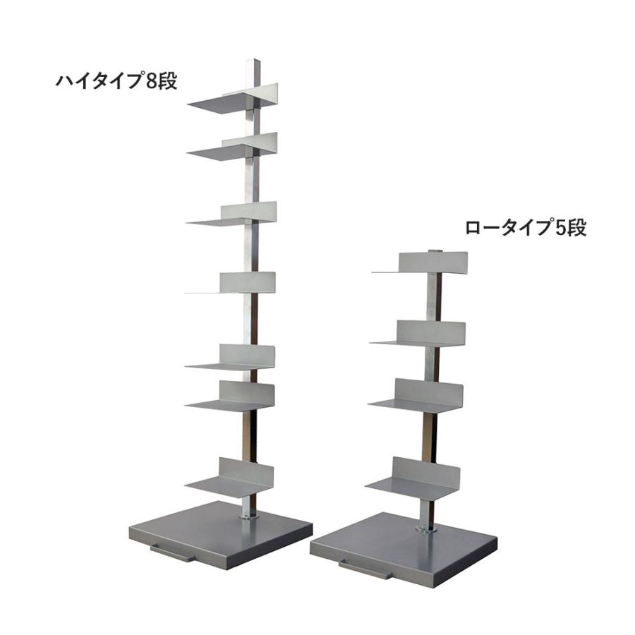 《全2色》Tsum dock ブックタワー【隠しキャスター付・ハイタイプ8段 シルバー／アイボリー】【足立製作所 booktower ラック棚 縦型本棚 日本製 インテリア】 | 足立製作所 | 17