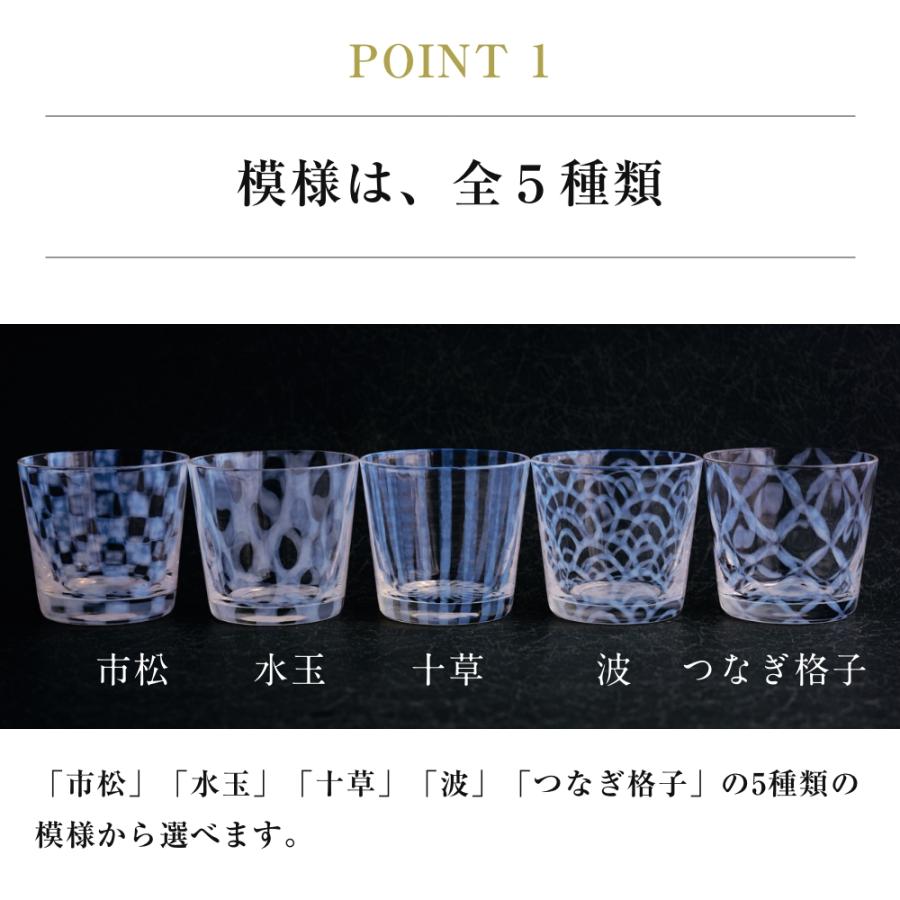 廣田硝子 大正浪漫 そば猪口 全5種類 市松 水玉 十草 波 つなぎ格子