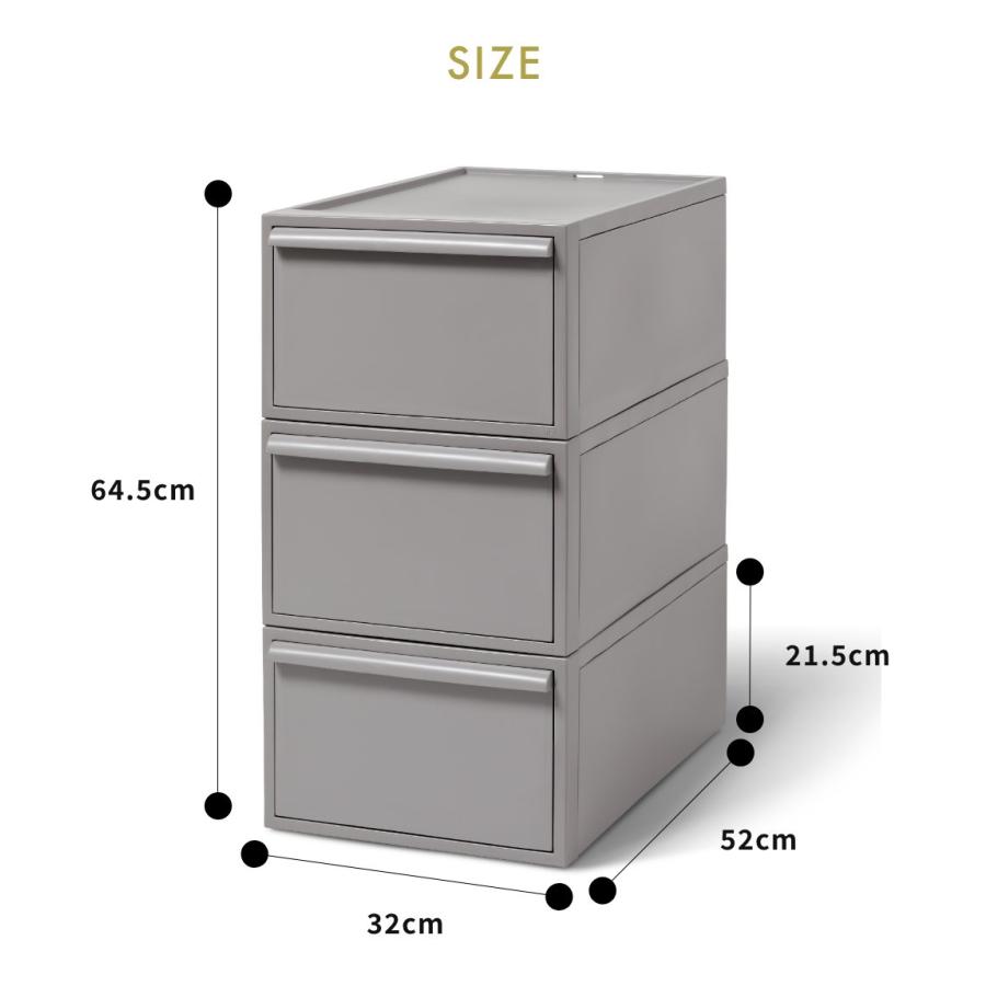 Like-it（ライクイット） クローゼットシステム 引出しM 3個組 衣装