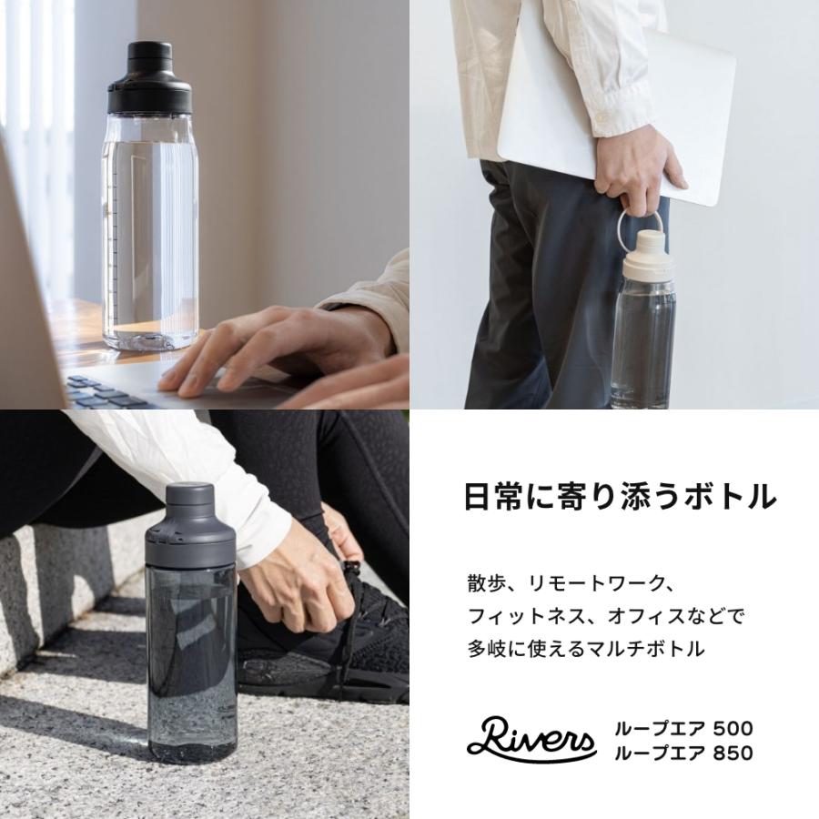 全4色 RIVERS ループエア 500 選べる2個セット シェイカー 目盛り付き 水筒 軽量 ボトル ペットボトル アウトドア キャンプ ジム フィットネス プロテイン | RIVERS | 02