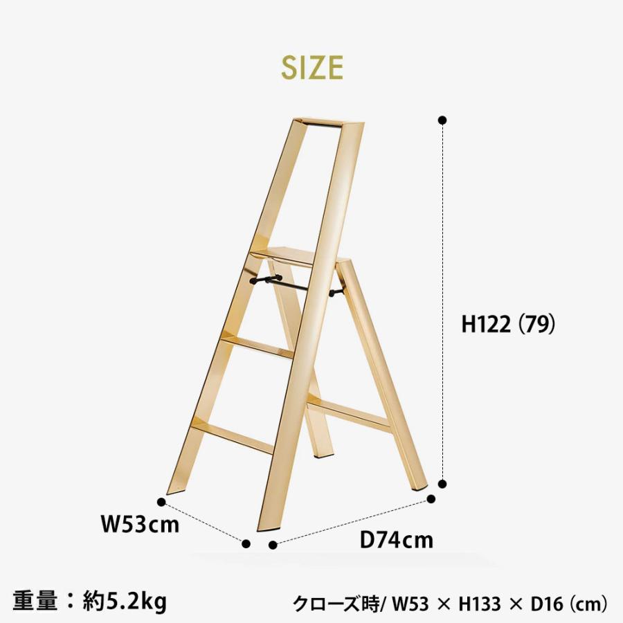 ルカーノ 3step PREMIUM EDITION ML2.0-3J プレミアムエディション 3段 10th premium edition Step stool 長谷川工業 踏み台 脚立 昇降台 椅子 折りたたみ | 長谷川工業 | 07