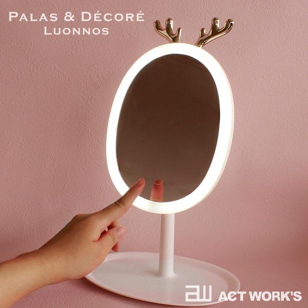 PalaDec Lycka リッカ USB充電式LEDライトミラー パラデック 卓上ミラー スタンドミラー メイク | パラデック | 01