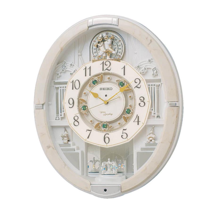 SEIKO セイコー RE576A からくり時計【掛け時計 メロディ再生 トリプルセレクション マーブル模様 電池式 おしゃれ インテリア時計 寝室 リビング】の画像