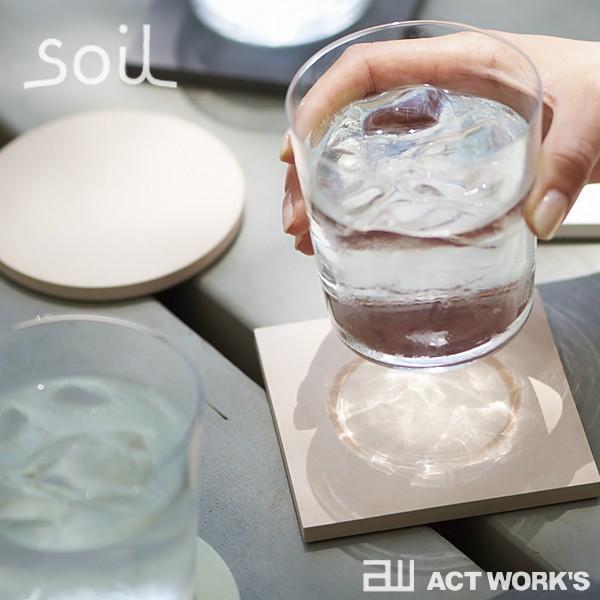 soil コースターラージ スクエア （同色2枚組） 角型 ソイル 珪藻土 吸水性 吸湿 調湿性 自然素材 石動 イスルギ | SOIL(ファッション) | 01