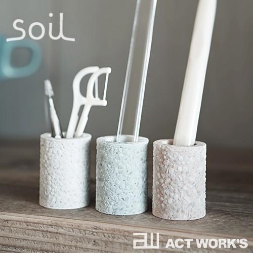 soil 歯ブラシスタンドミニ ソイル ホルダー 珪藻土 吸水性 吸湿 調湿性 石動 イスルギ | SOIL(ファッション)