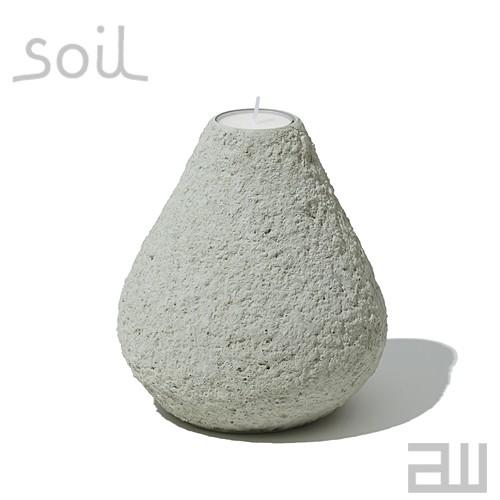 soil キャンドルオブジェクト Mサイズ キャンドルスタンド キャンドル立て ろうそく アロマキャンドル ソイル 珪藻土 吸水性 吸湿 調湿性 石動 イスルギ | SOIL(ファッション) | 01