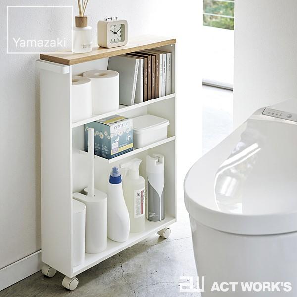 Yamazaki tower ハンドル付きスリムトイレラック 山崎実業 タワー トイレ収納 収納棚 トイレットペーパーストッカー の商品画像