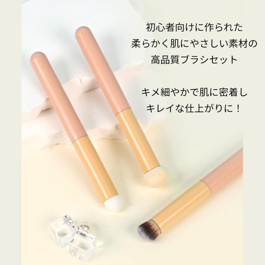 コンシーラーブラシ 3本セット コンシーラースポンジ リップブラシ