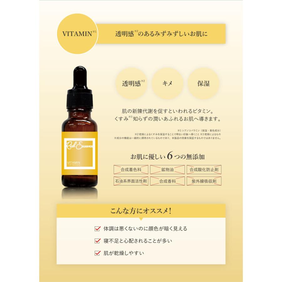 2個セット 高濃度 美容液 リッチエッセンス 20ml レチノール ナイアシンアミド ヒト幹細胞 シカ プロテオグリカン ビタミン ガラクトミセス 定形外 送料無料｜acuebshop｜12