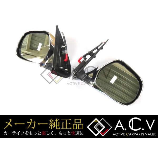 トヨタ 200系 ハイエース 4型 純正 メッキ電格ドアミラー 左右