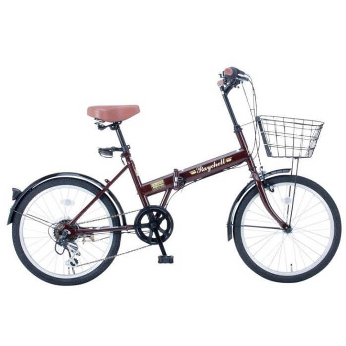 折り畳み自転車 20インチ6段変速カゴ付折りたたみ自転車 FB-206R