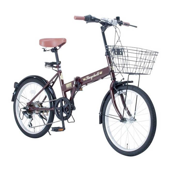 折り畳み自転車 20インチ6段変速カゴ付折りたたみ自転車 FB