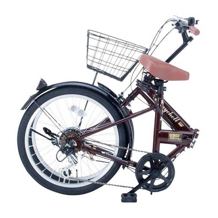 折り畳み自転車 20インチ6段変速カゴ付折りたたみ自転車 FB