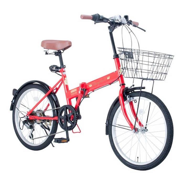 折り畳み自転車 20インチ6段変速カゴ付折りたたみ自転車 FB-206R 