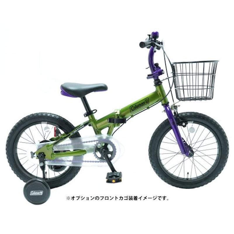 折りたたみ子供用自転車 コールマン FDB キッズ16 (グリーン/パープル  