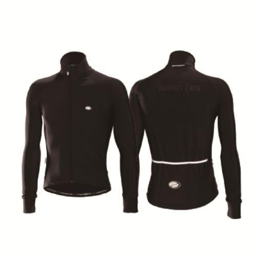 Maglia Ciclismo Invernale Uomo MRK Sports, Manica Lunga, Tessuto Super Roubaix Italiano, Full Zip Nera