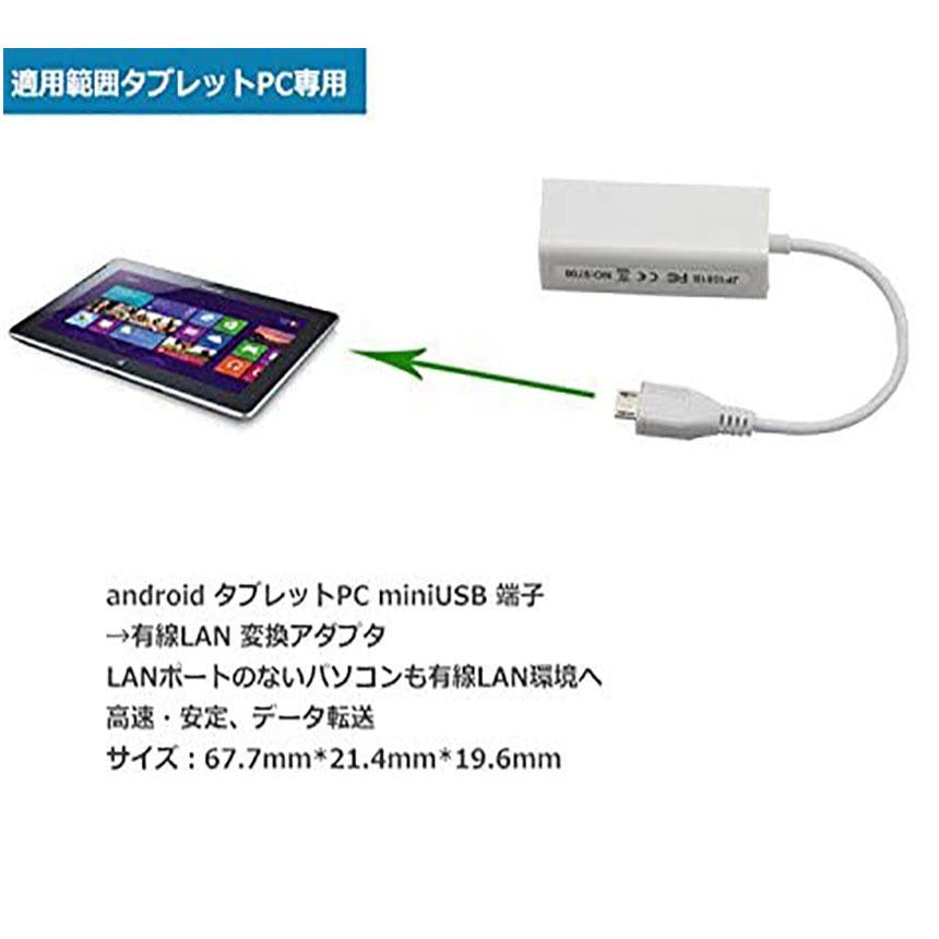 アンドロイド Micro USB 有線LAN アダプタ 5PIN用 android タブレットPC専用 Micro USB端子 変換アダプター ポート 送料無料｜ad-hitshop｜03