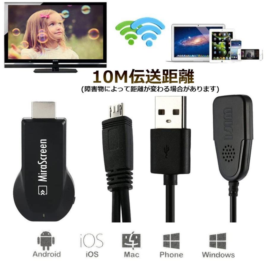 MiraScreen ドングル 2.4G 1080P HDMI WiFi ワイヤレス ディスプレイアダプター レシーバー ミラキャストフリーインストー 送料無料|ad-hitshop|04