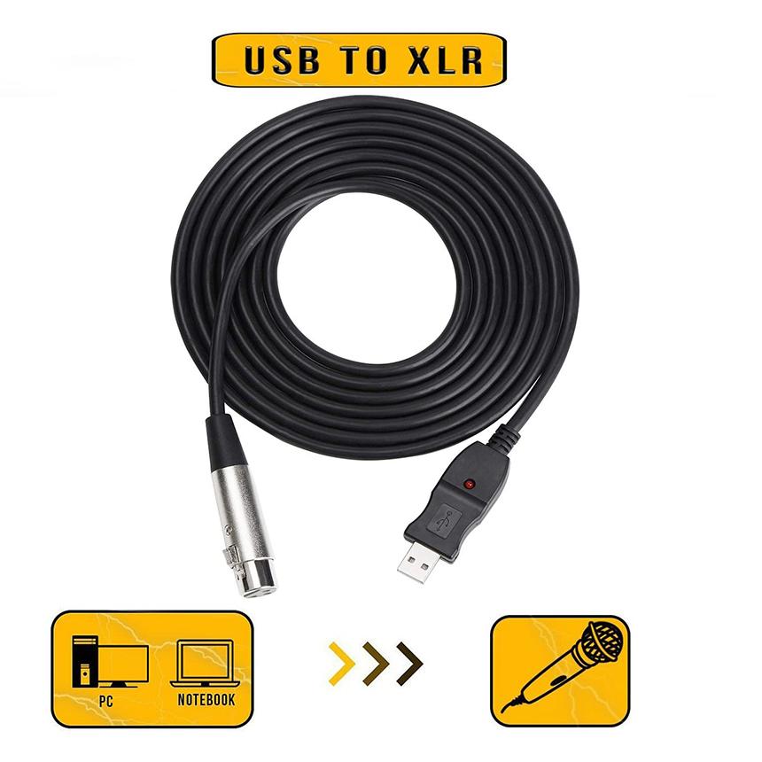 USB マイクロフォンケーブル ケーブル 3M XLRプラグ マイクロフォン
