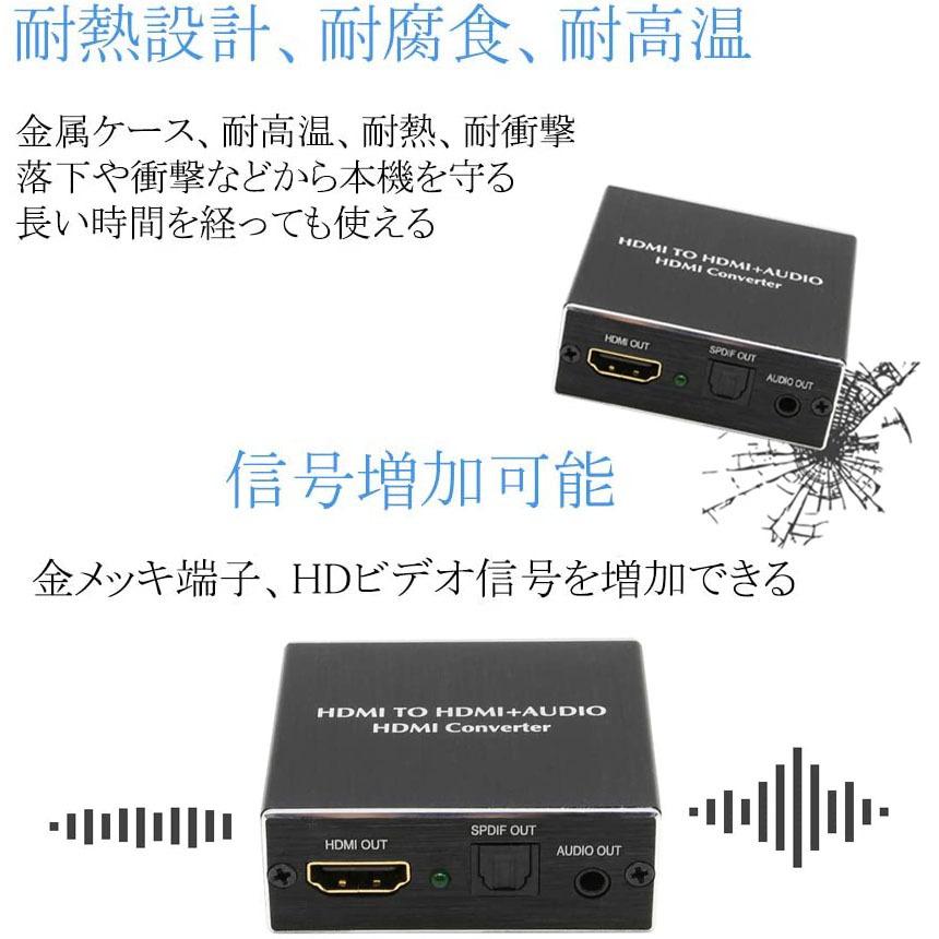 HDMI音声分離 デジタル オーディオ分離器 (HDMI→HDMI + 光デジタル