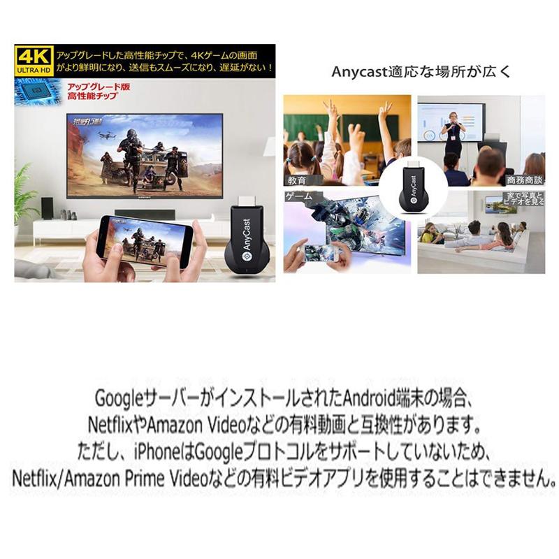 AnyCast 2.4G ワイヤレス ディスプレイアダプター 4K ドングル ドングルレシーバー ミラキャスト HDMI TVスティック Androi 送料無料｜ad-hitshop｜05