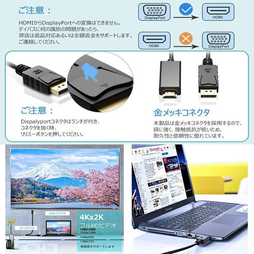 DisplayPort HDMI変換アダプター 4K解像度対応 ディスプレイポート to