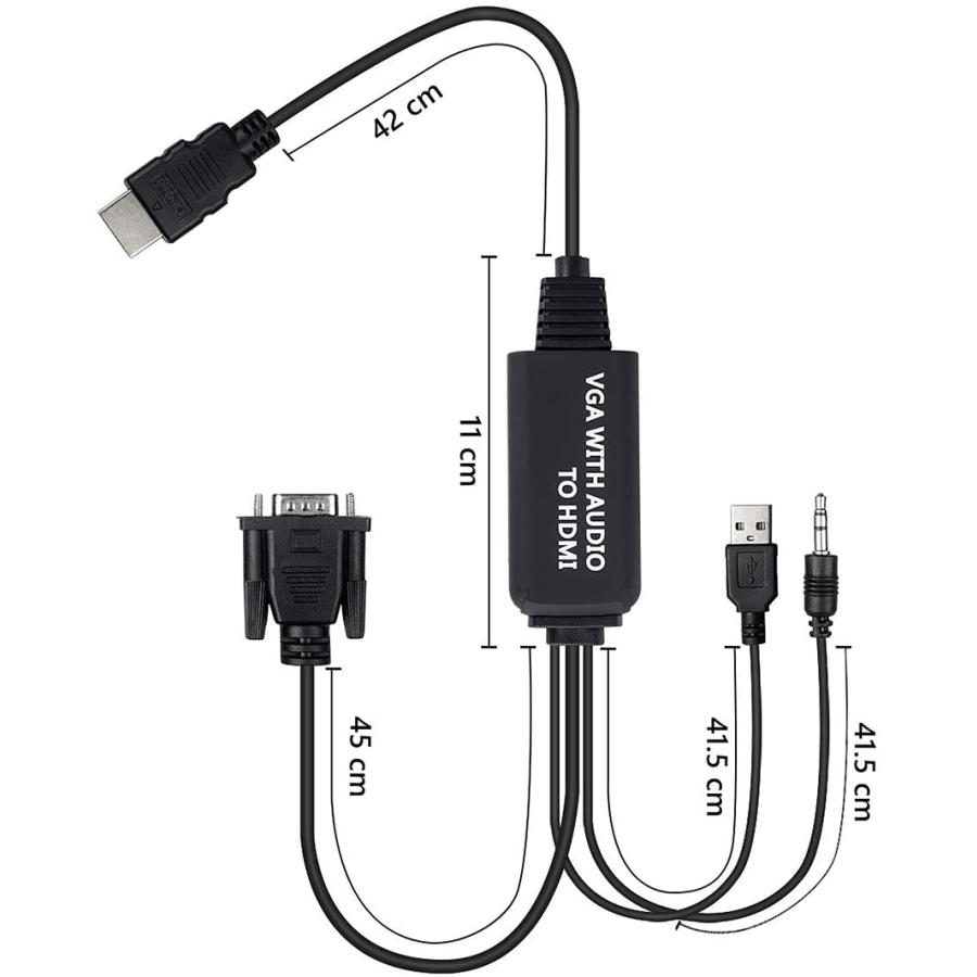 爆買 VGA to HDMI 変換アダプタ ケーブル 変換ケーブル HDMI変換