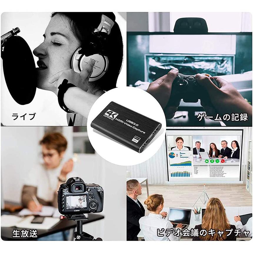 MICHENSEN 4K 60FPS HDR ビデオキャプチャーボード HDMI キャプチャーボード 4K 60Hz パススルー対応 ビデオキャプチャ