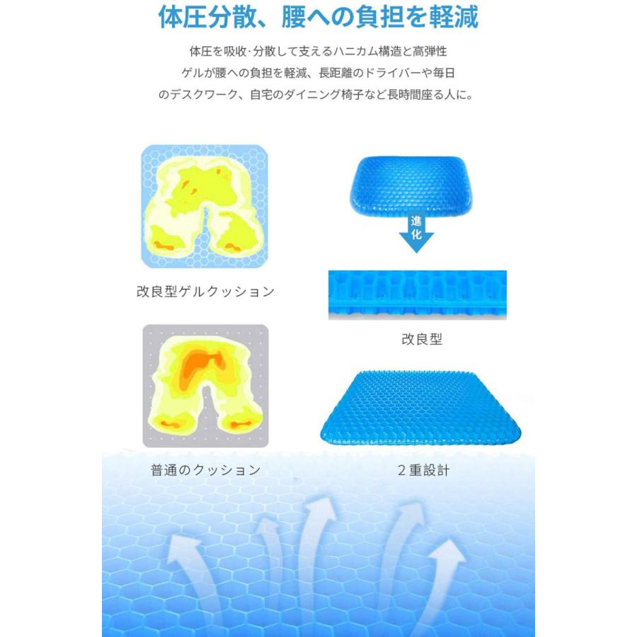 ゲルクッション 2個セット ジェルクッション 座布団 二重設計 無重力