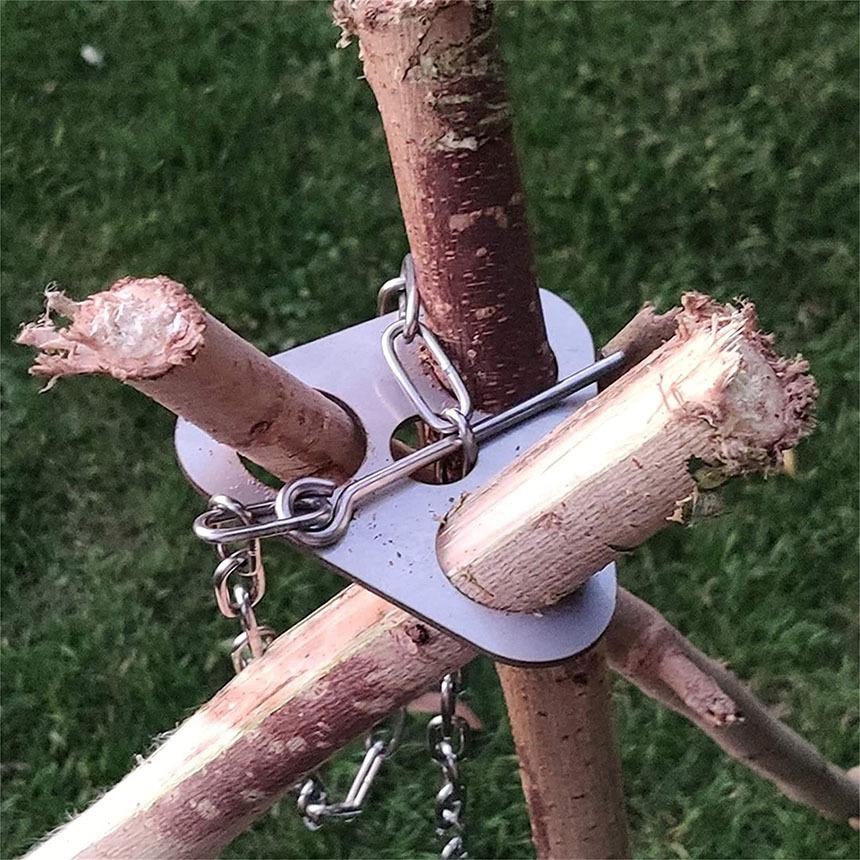 トライポッド 3個セット アタッチメント 焚き火 三脚 金具 キャンプ