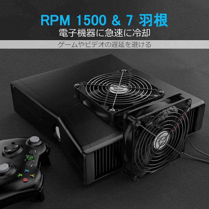 爆買 USBファン 2個セット 12cm 2連 3段階調節 静音 スピード 冷却