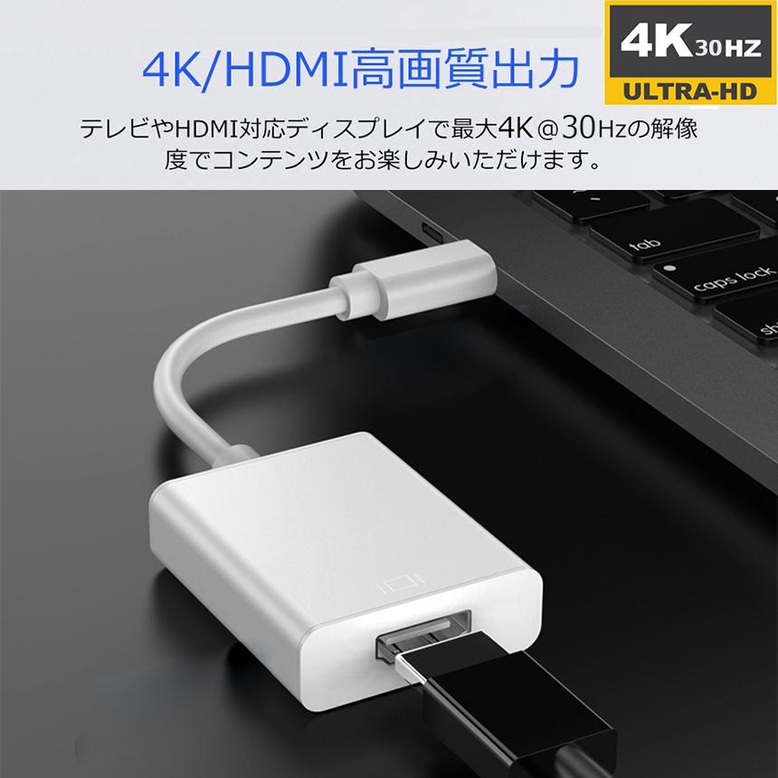 USB Type C to HDMI 変換アダプタ HDMI交換コネクター 変換ケーブル 4K