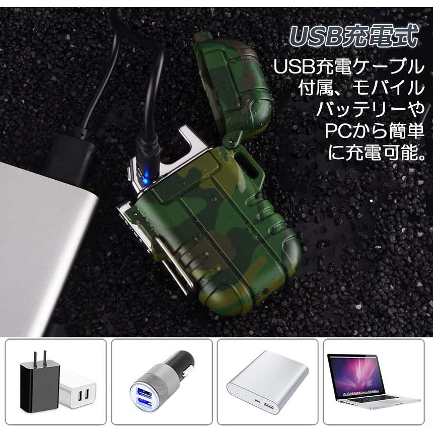 電子ライター 2個セット 充電式 プラズマ 防水仕様 USB ダブルアーク