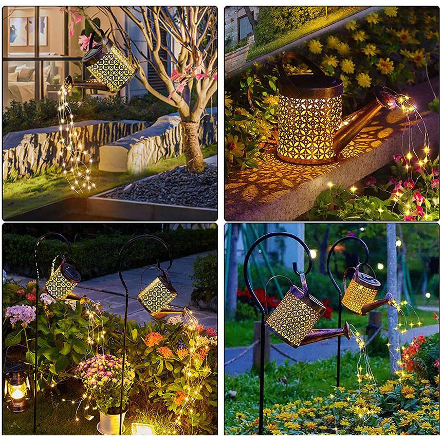 ガーデンライト ソーラーライト 屋外 自動点灯 3個セット じょうろ型