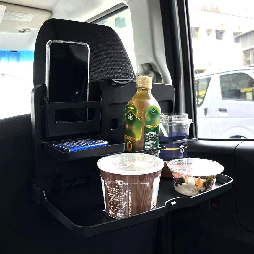 爆買 車 テーブル 後部座席 子供 大人 折りたたみ 4個セット ヘッドレスト テーブル ドリンクホルダー 車用トレイ 車載テーブル カップトレイホル