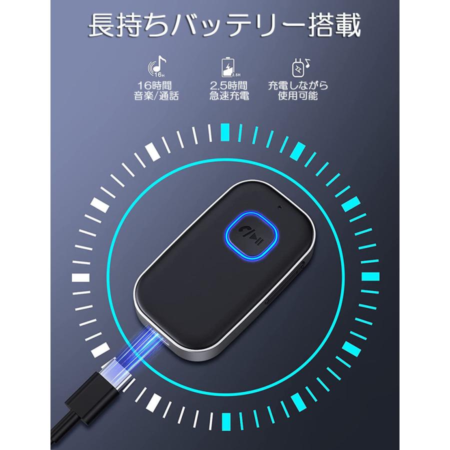 Bluetooth レシーバー 車 AUX 受信機 ブルートゥース Bluetooth受信機
