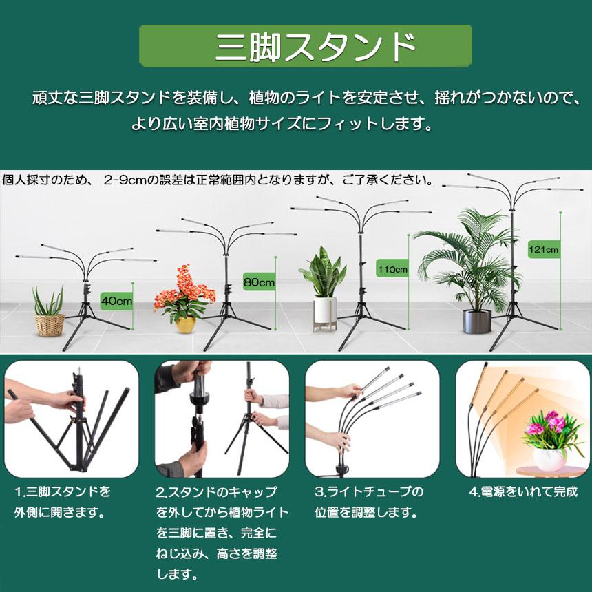 植物育成ライト LED植物育成灯 観葉植物 4ヘッド式ライト 2個セット 5v